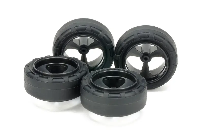 Tamiya - Jr 24Mm Tires, 3 Spoke Wheels, Super Hard Small Diameter, Narrow 1