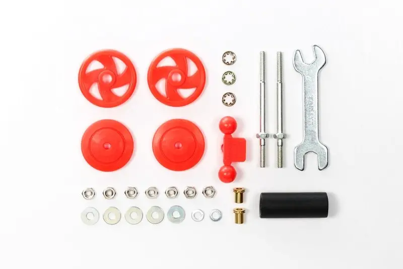 Tamiya - Jr Large Diameter Stabilizer Head Set, Red, 17Mm 1