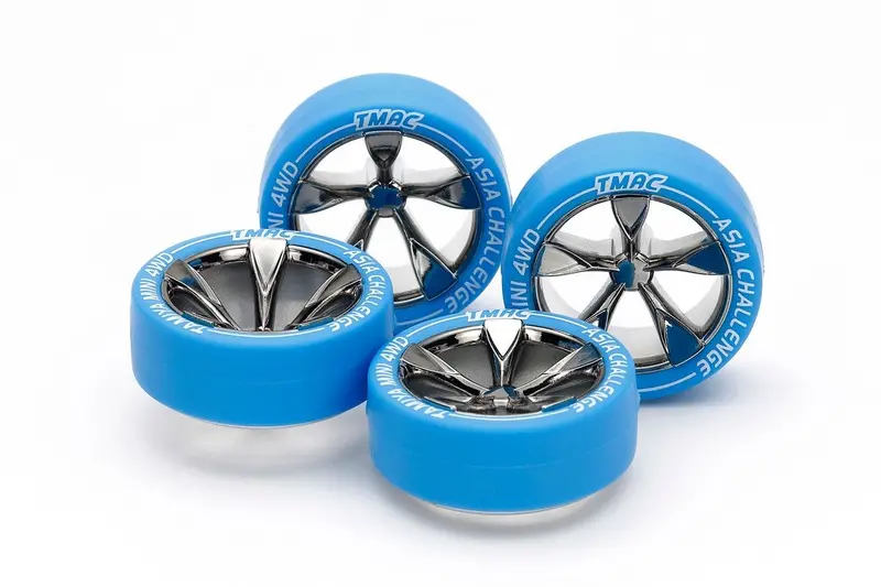 Tamiya - Jr Lp Small Diameter Tires / Wheel 5-Spoke/Black Plated Asia Challenge 1
