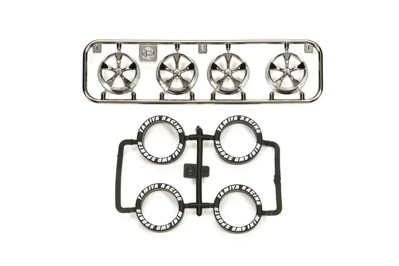 Tamiya - Jr Lp Tire/Wheel (5-Spoke) Black Plated 1