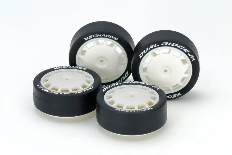 Tamiya - Jr Mini Lp Low Profile Tire/Reinforced Wheel, Super Hard, Dish, Dual Ridge Jr. 1