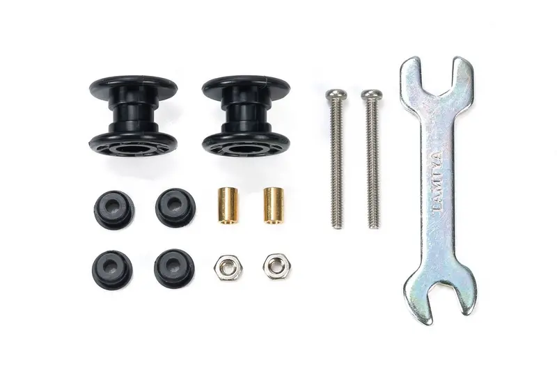 Tamiya - Jr Mini Plastic Double Rollers, Low Friction, Black, 13-13Mm 1