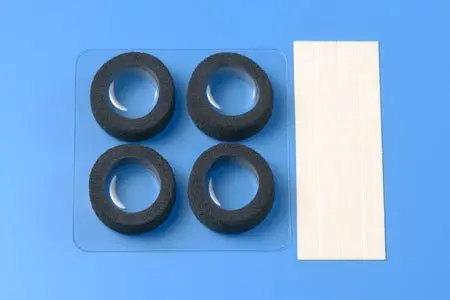 Tamiya - Jr Narrow Reston Sponge Tires, Black 1
