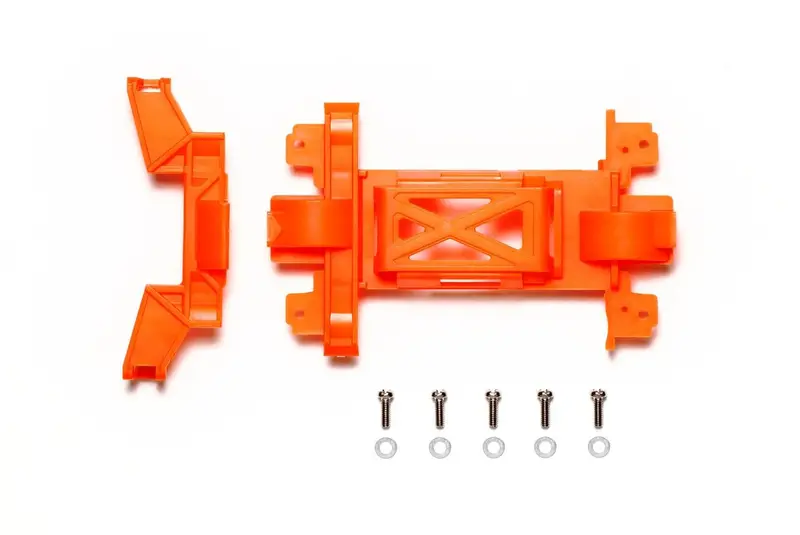 Tamiya - Jr Reinforced Gear Cover, For Ms Chassis, Fluorescent Orange, Mini 4Wd Station 1