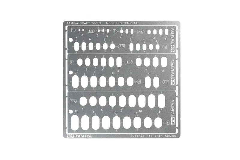 Tamiya - Modeling Template (Rounded Rectangles/1-6Mm) 1