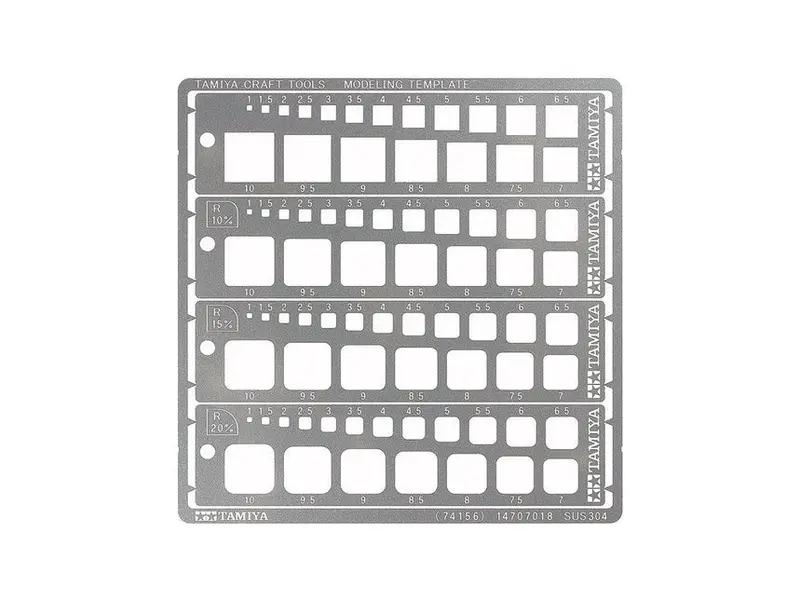 Tamiya - Modeling Template Square, 1-10Mm 1