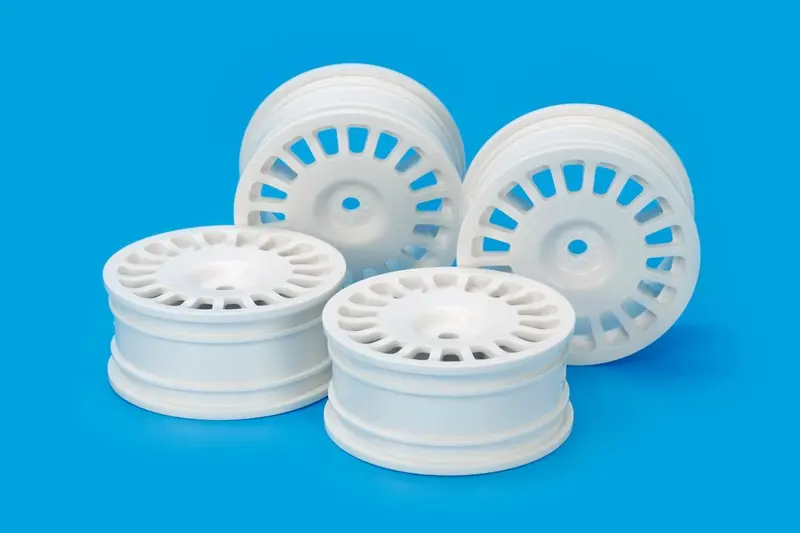 Tamiya - Rc Medium-Narrow Rally Dish Wheels, 24Mm Width, Offset 0, White, 4Pcs 1