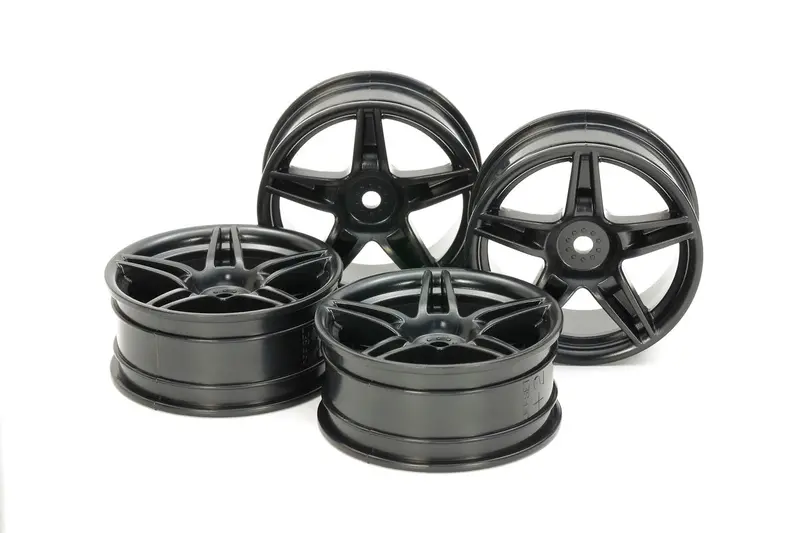 Tamiya - Rc Medium-Narrow Twin 5-Spoke Wheels, 24Mm Width, Offset +2, Black (4Pcs) 1