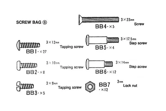 Tamiya - Rc Screw Bag B, For 56302 Rc Box Trailer 1