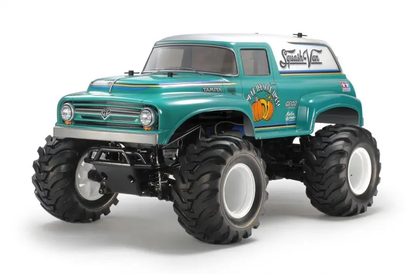 Tamiya - Rc Squash Van, Gf-02 Green/White Painted Body 1