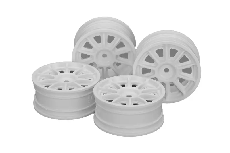 Tamiya - Th 10-Spoke Wheels, White, 24Mm Width, Offset 0 1