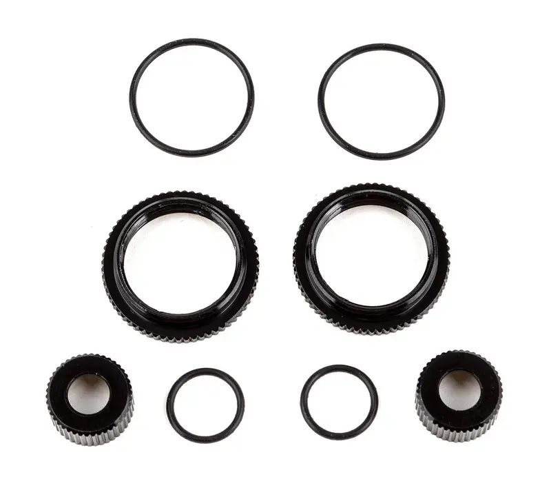 Team Associated - 13Mm Shock Collar And Retainer Set, Black  Aluminium, B6.4 1