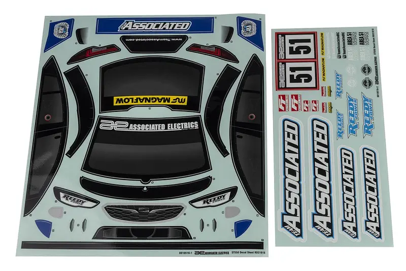 Team Associated - Apex2 Sport St550 Decal Sheet 1