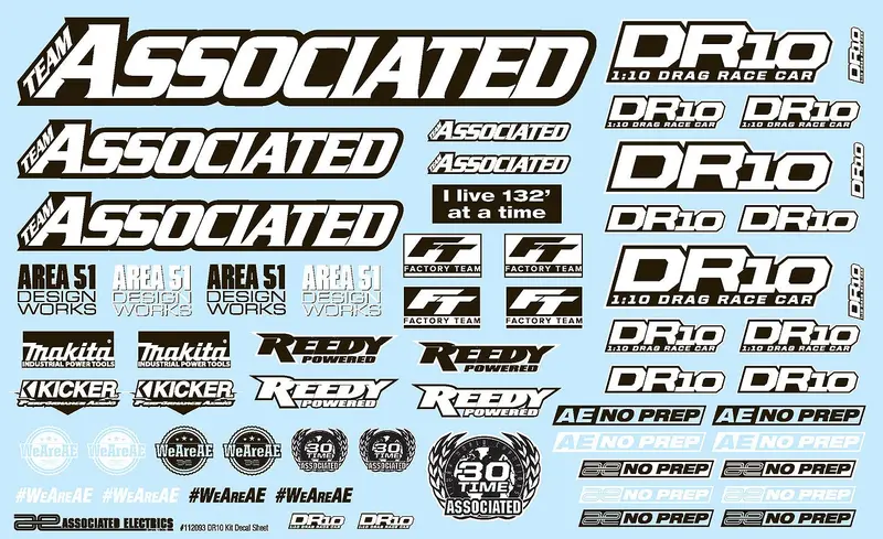 Team Associated - Dr10 Decal Sheet 1
