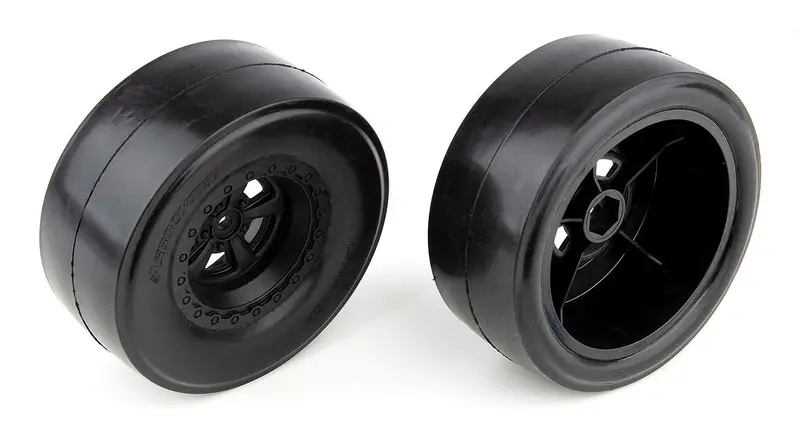 Team Associated - Dr10 Rear Wheels & Drag Slick Tires, Mounted 1