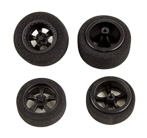 Team Associated - Dr28 Front Or Rear Wheels & Tires, Mounted, Black (2 Per B 1