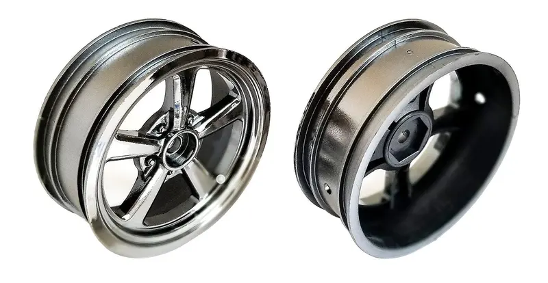 Team Associated - Drag Front Wheels, 2.2 In / 3.0 In, 12Mm Hex, Black Chrome 1