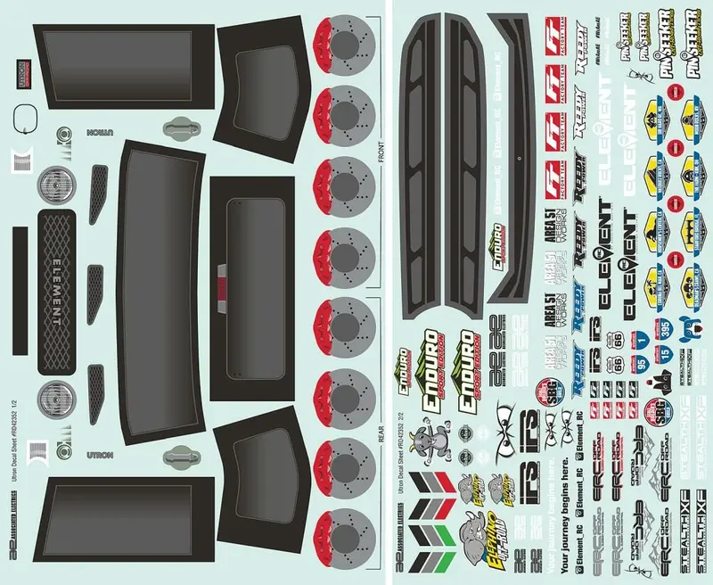 Team Associated - Enduro Se, Utron Body Decal Sheet 1