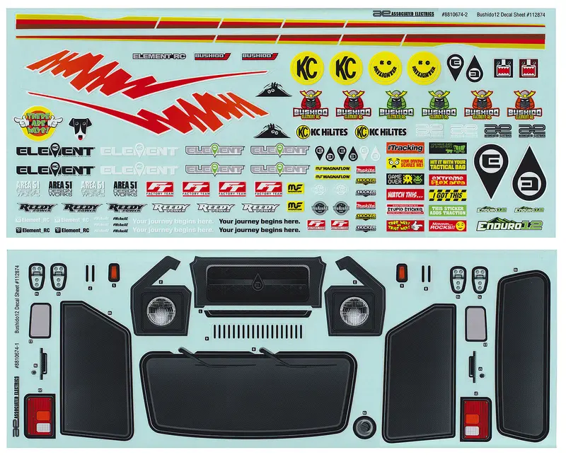 Team Associated - Enduro12, Bushido Decal Sheets 1