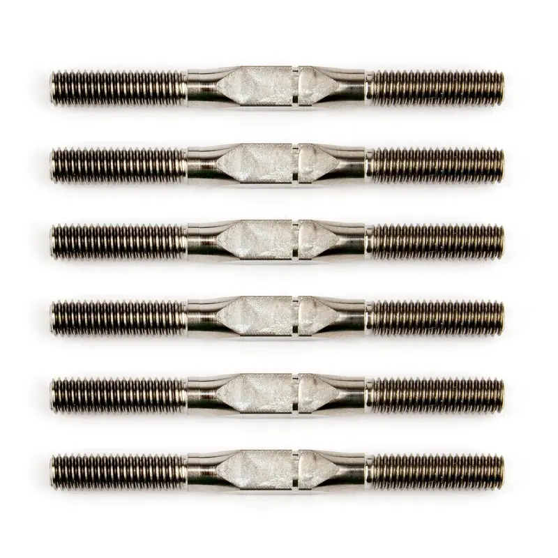 Team Associated - Factory Team 1:14 Titanium Turnbuckle Set, Silver, 35Mm/1.37 In, For Reflex 1