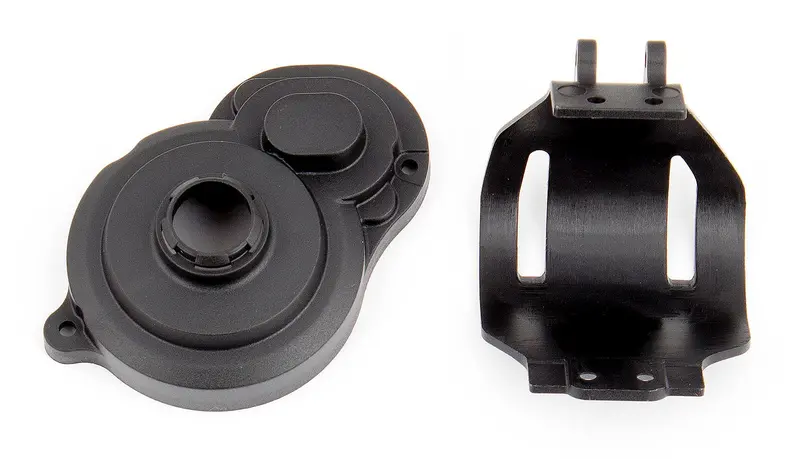 Team Associated - Gear Cover And Motor Guard, Black, Fits: Prosc10, Reflex Db10, And Trophy Rat 1