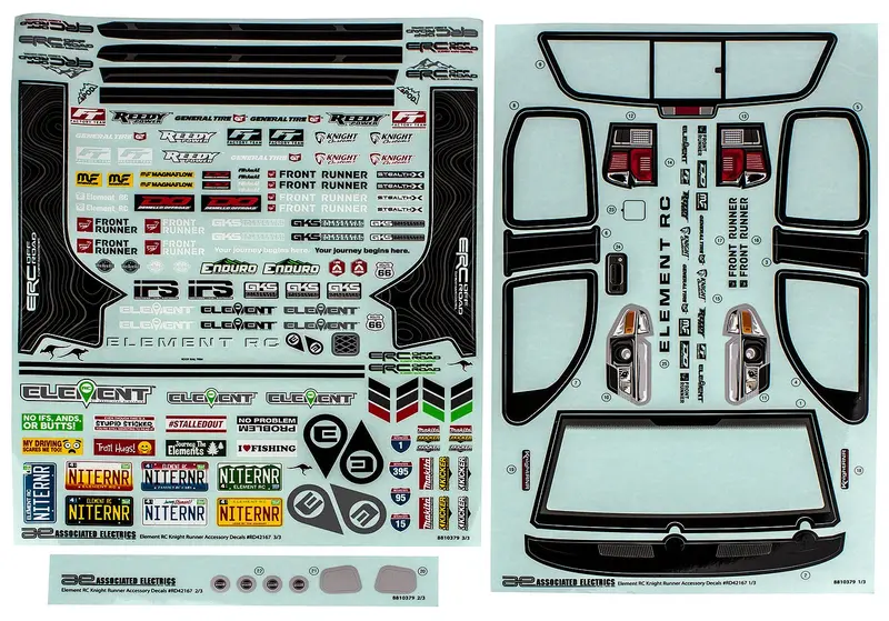 Team Associated - Knightrunner Decal Sheet 1
