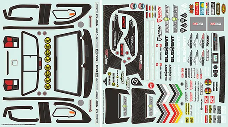 Team Associated - Knightwalker Body Decal Sheets 1
