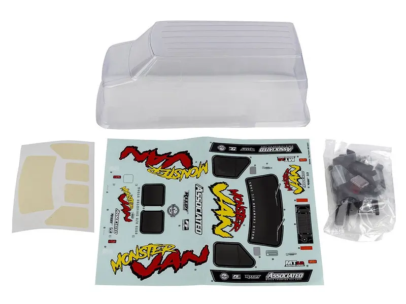 Team Associated - Mt12 Monster Van Body Set, Clear 1