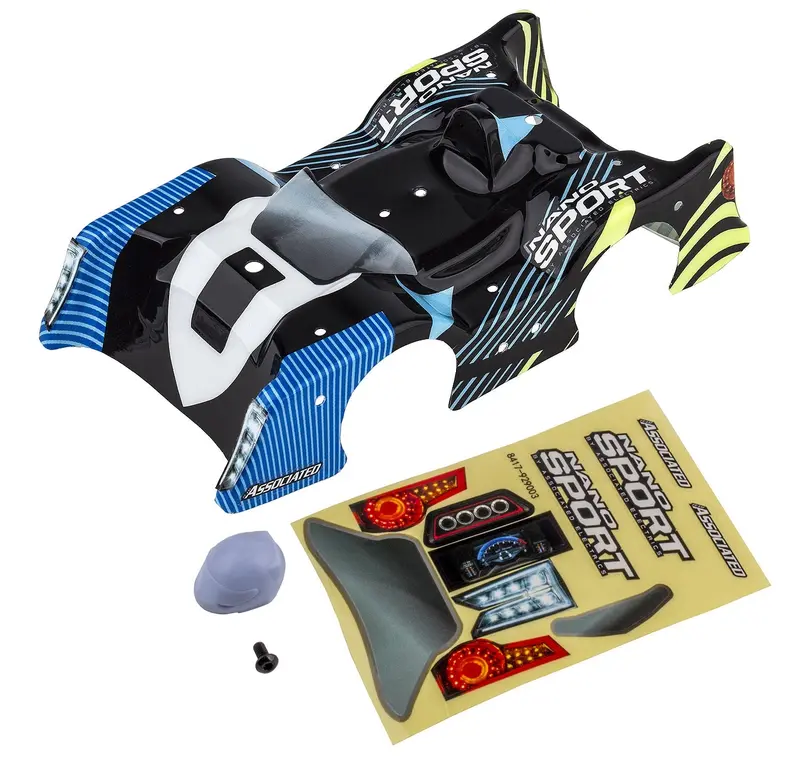 Team Associated - Nanosport Blue & Black Body, W/ Decals 1