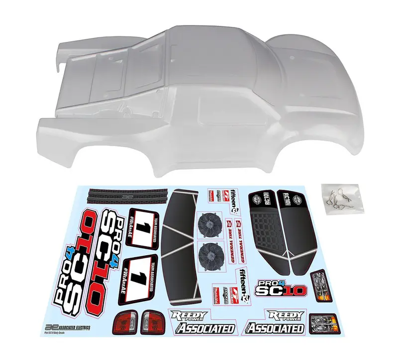 Team Associated - Pro4 Sc10 Contender Body, Clear 1