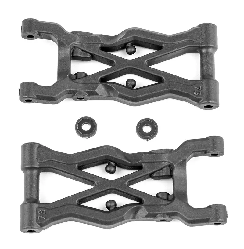Team Associated - Rc10b6.2 Factory Team Rear Suspension Arms, 73Mm, Carbon Fiber 1