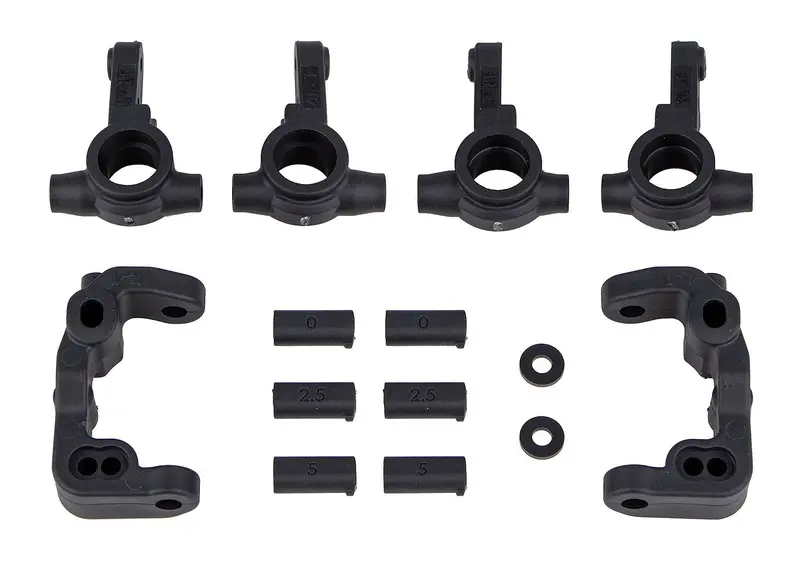 Team Associated - Rc10b6.4 -1Mm Scrub Caster And Steering Blocks, Carbon 1