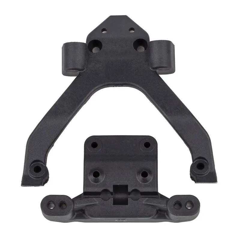 Team Associated - Rc10b6.4 Ft Front Top Plate And Ballstud Mount, Angled, Carbon 1