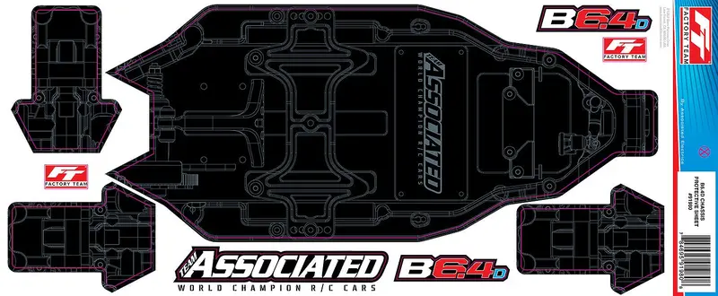 Team Associated - Rc10b6.4D Factory Team Chassis Protective Sheet, Printed 1