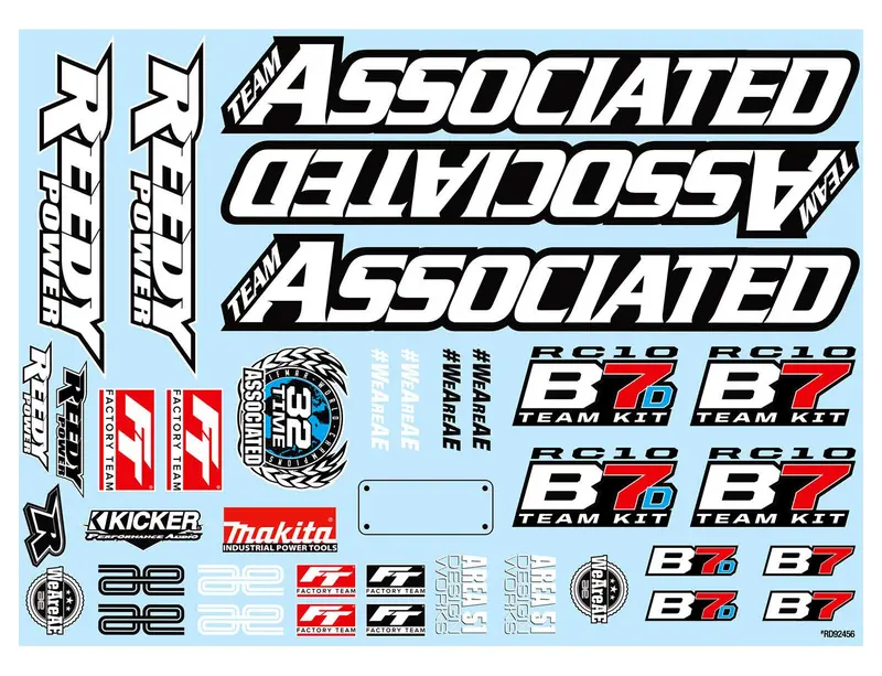 Team Associated - Rc10b7 Decal Sheet 1