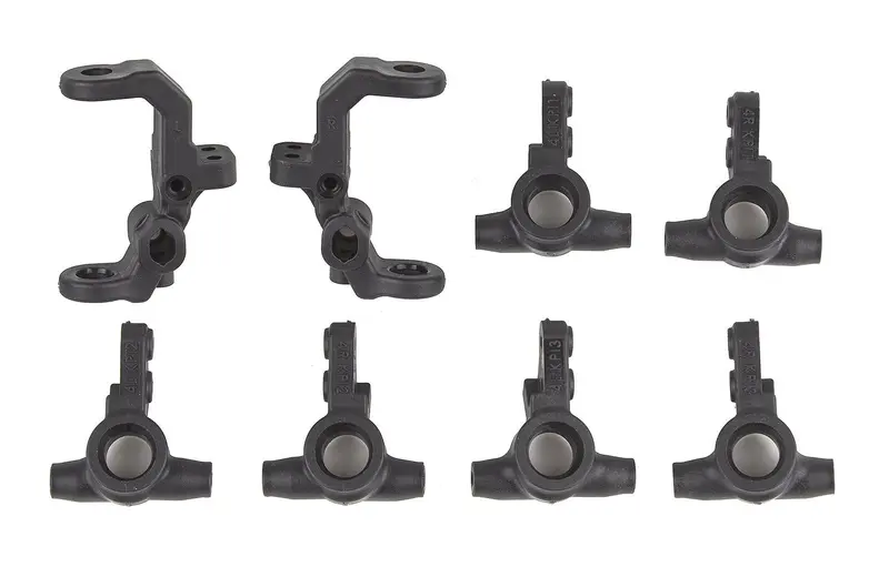 Team Associated - Rc10b7 Ft Caster And Steering Blocks, Carbon 1