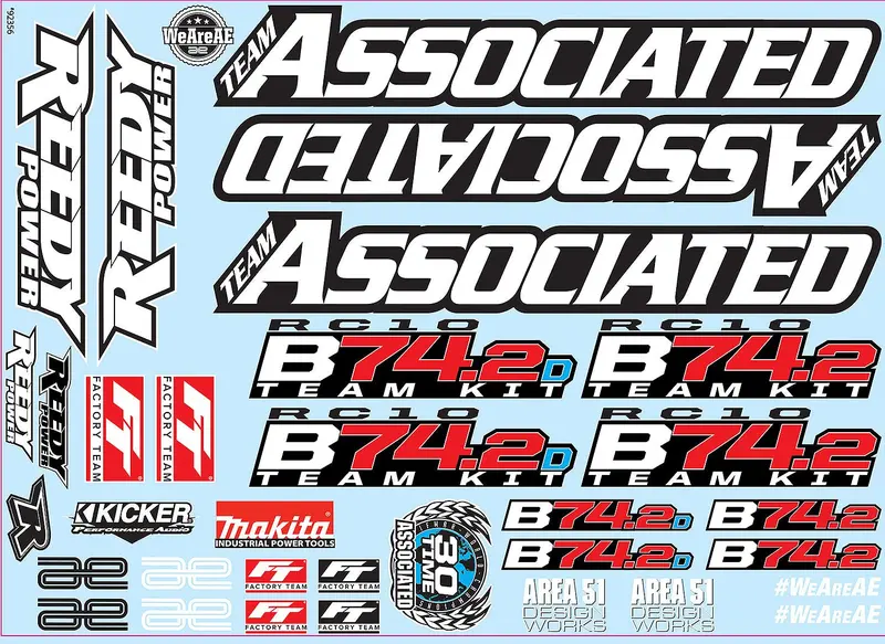 Team Associated - Rc10b74.2 Decal Sheet 1