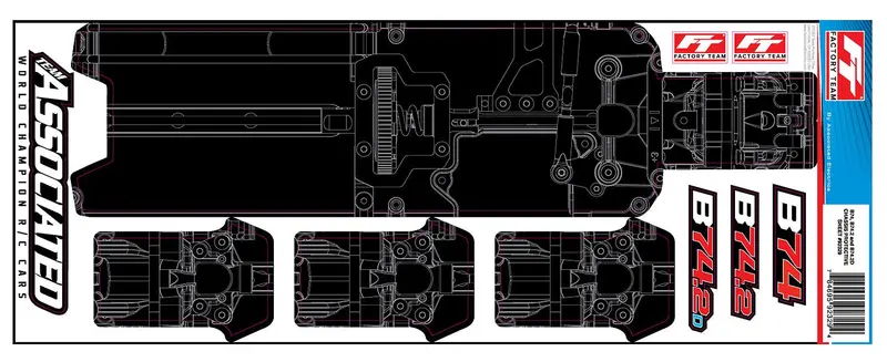 Team Associated - Rc10b74.2 Factory Team Chassis Protective Sheet, Printed 1