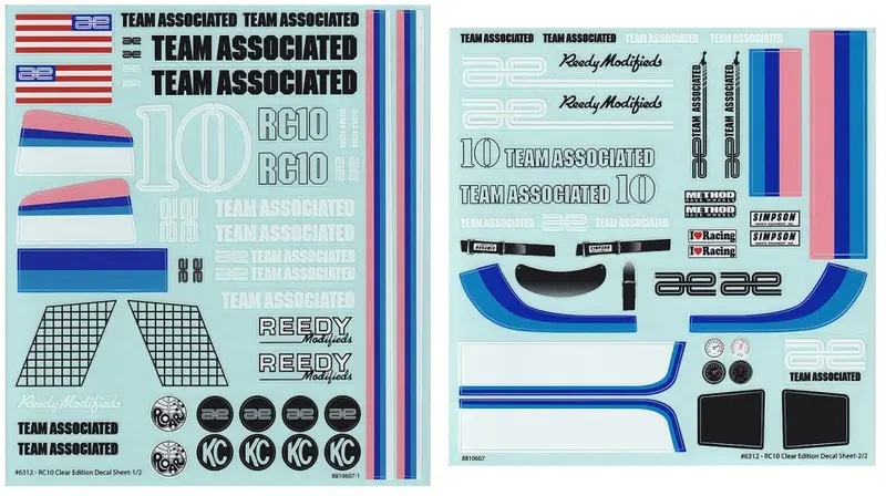 Team Associated - Rc10cc Decal Sheets 1