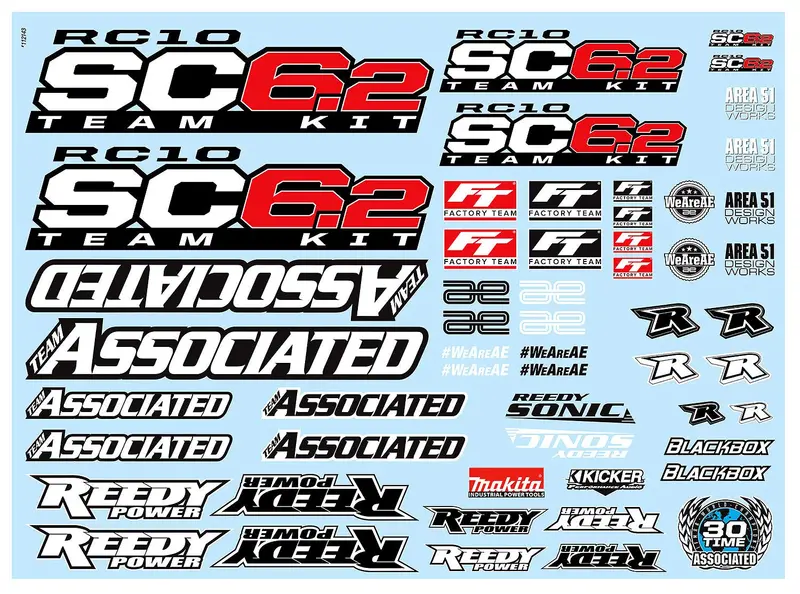Team Associated - Rc10sc6.2 Decal Sheet 1