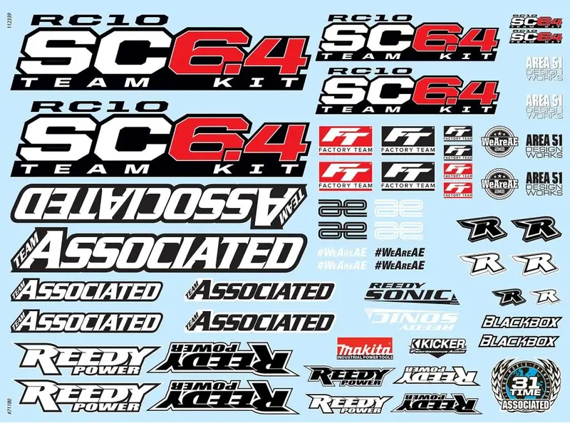 Team Associated - Rc10sc6.4 Decal Sheet 1