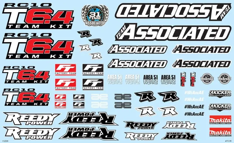 Team Associated - Rc10t6.4 Decal Sheet 1