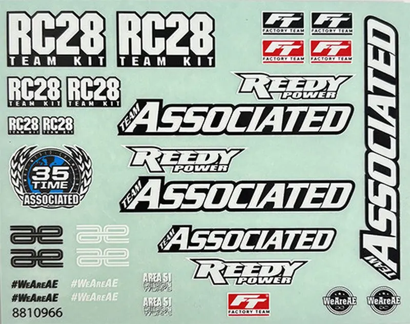 Team Associated - Rc82r Decal Sheet 1