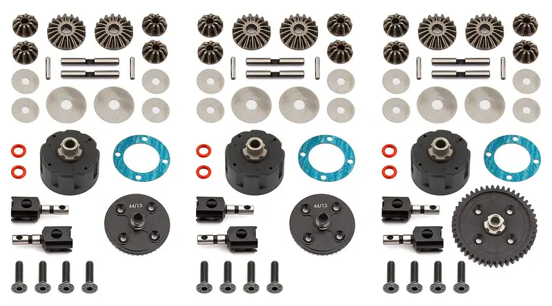 Team Associated - Rc8b3e V2 Differential Set, Front, Center, And Rear 1