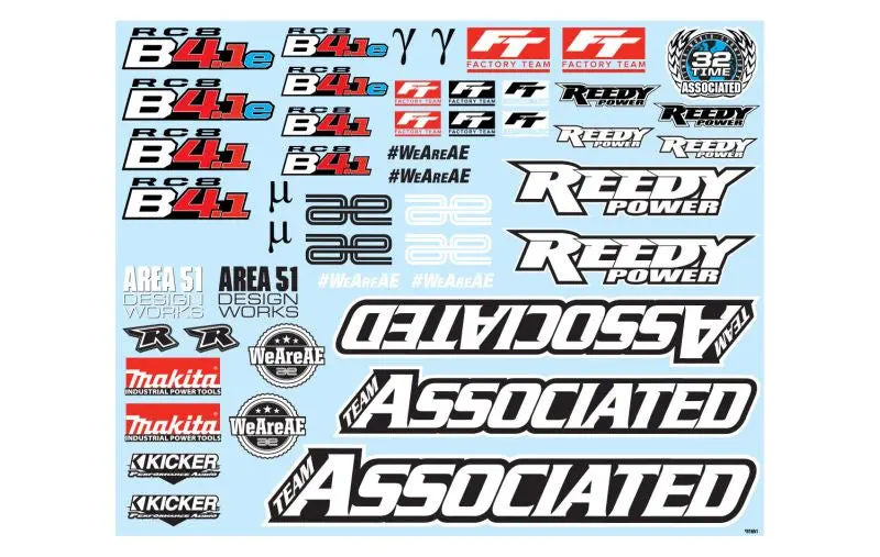 Team Associated - Rc8b4.1/Rc8b4.1E Decal Sheet 1