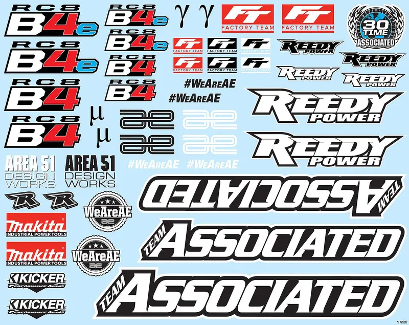 Team Associated - Rc8b4 Decal Sheet 1