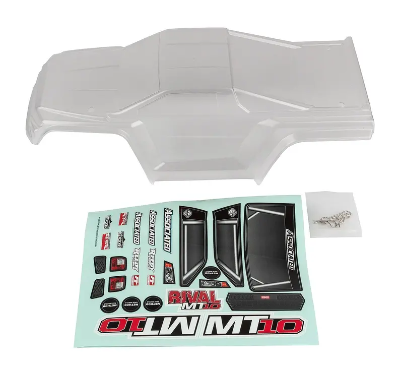 Team Associated - Rival Mt10 Body V2, Clear 1