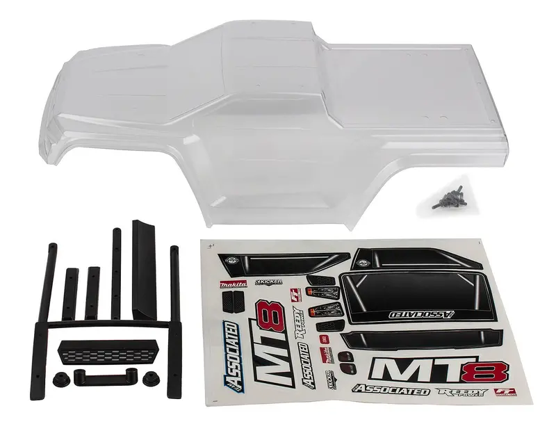 Team Associated - Rival Mt8 Body Set, Clear 1