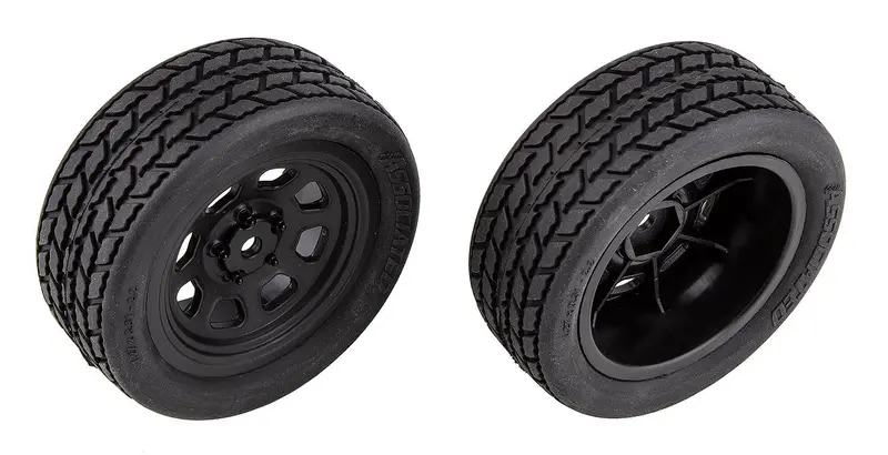 Team Associated - Sr10 Front Wheels W/ Street Stock Tires, Mounted 1