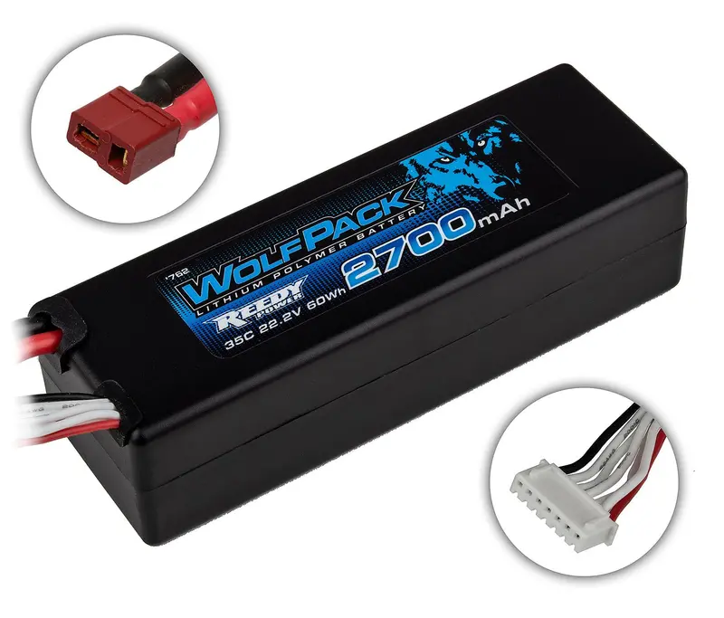 Team Associated - Wolfpack Lipo 2700Mah 35C 6S 22.2V Battery W/ T-Plug 1